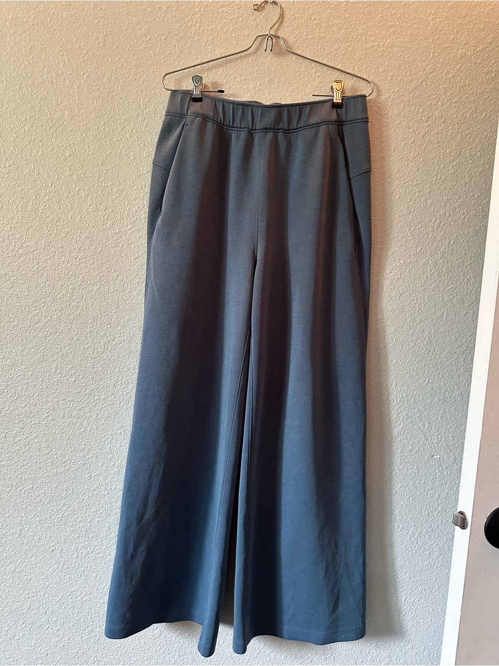 MPG // Slate Blue Pull-On Wide Leg Sweatpants w/ pockets